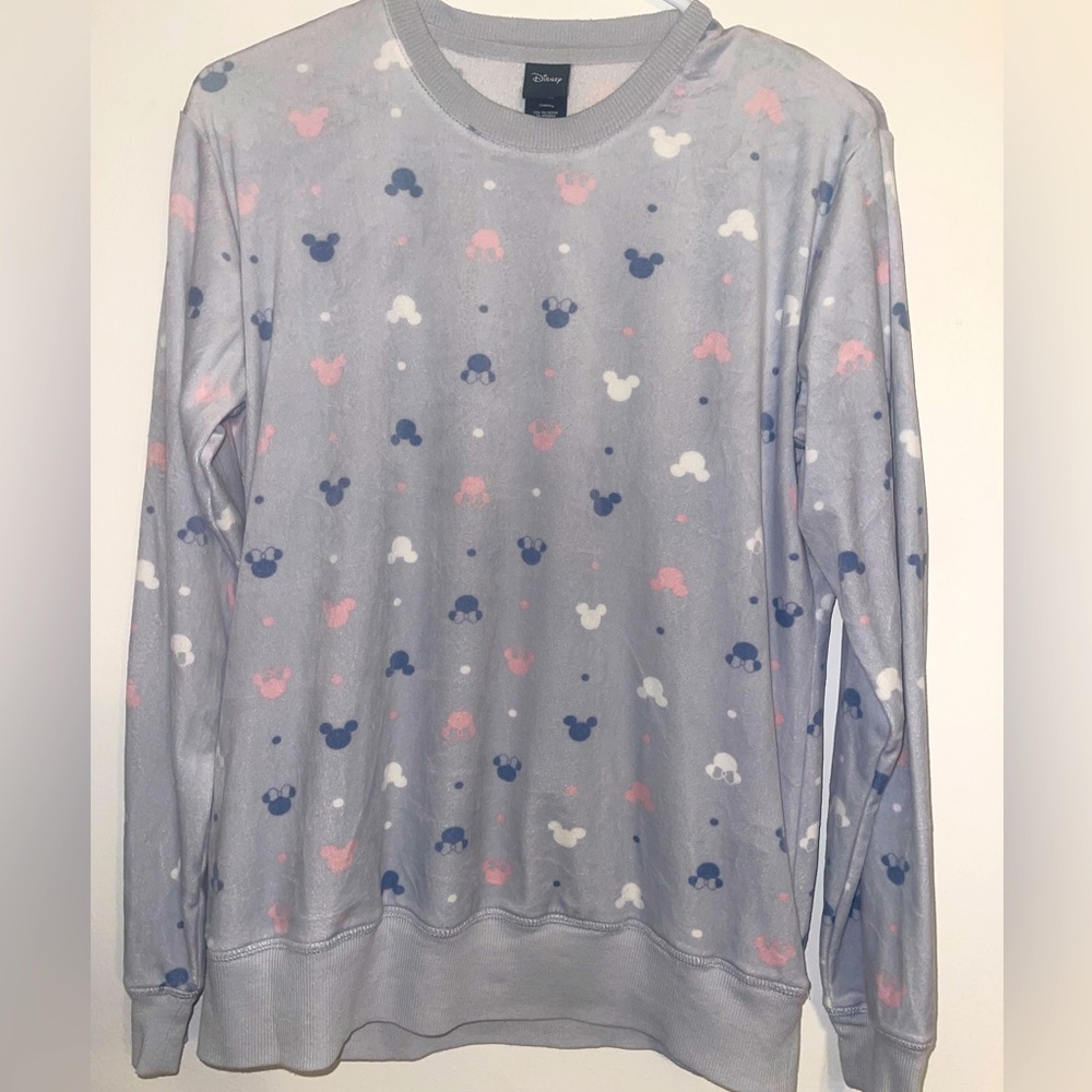 Disney Mickey and Mini Mouse Icon Sweater Size Small Color Grey